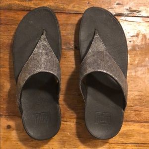 Fit Flop - Black Shimmer Snake Print - Size 9